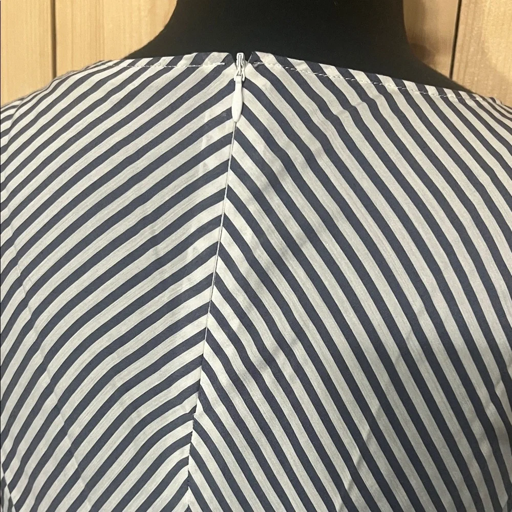 Zara Blue and White Striped 3/4 Length Sleeve Tunic - Picture 4 of 7